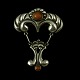 Danish Art 
Nouveau Silver 
Brooch with 
Amber
Stamped 826 S.
7 x 6 cm. / 
2,76 x 2,36 ...