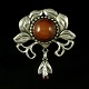 Danish Art 
Nouveau Silver 
Brooch with 
Amber - 
Bernhard Hertz.
Designed and 
crafted by 
Bernhard ...