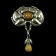 Danish Art 
Nouveau Silver 
Brooch with 
Amber - V. 
Lauritzen.
Designed and 
crafted by V. 
...