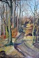 Jacobsen, 
Ludvig (1890 - 
1957) Denmark. 
A forest road. 
Signed: Ludvig 
Jacobsen. Oil 
on canvas. ...