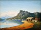 Unknown artist 
(19th century): 
Norwegian 
landscape. Oil 
on canvas. 
Signed: 
Monogram 1868. 
19 x ...