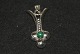 Pendant with 
green stone, 
sterling silver
Stamp: 925
Size 4 x 2 cm.
Thickness 10 
...