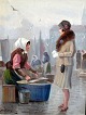 Fischer, Edmund 
(1889 - 1952) 
Denmark: At the 
fisherwomen at 
Gammel Strand. 
Oil on canvas. 
...