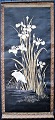 Japanese 
embroidery with 
trane, approx. 
1900. On paper 
roll. 125 x 56 
cm.