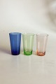 3 Water 
Glasses, Blue, 
Green and 
orange. 
Measures 
appprox. 9.5 cm 
/ 3 47/64" 
Holmegaard