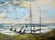 Nielsen, Hans 
(20th century) 
Denmark .: 
Stranding. Oil 
on canvas. 
Signed: Hans 
Nielsen. 41 x 
55 ...