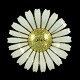 Georg Jensen. 
Gilded Sterling 
Silver Daisy 
Brooch / 
Pendant with 
Enamel. 50 mm.
Stamped with 
...