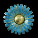 Chr. Rasmussen. 
Gilded Sterling 
Silver Brooch 
with Blue 
Enamel. 50mm.
Crafted by 
Chr. ...
