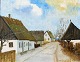 Glob, Jørn 
(1913 - 1988), 
Denmark: 
Landscape with 
houses.
Oil on canvas. 
Signed: Jørn 
Glob. 24 ...