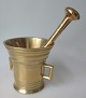 Danish brass 
mortar with 
pistil, 18/19. 
Denmark. With 
two handles. 
Stamped NS. 
Height: 11 cm. 
...