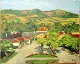 Ulrich, Kirsten 
(20th century): 
Landscape with 
farm. Oil on 
canvas / 
masonite. 
Signed: 
Monogram. ...