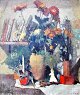 Godycki-Cwirko, 
Dmitri (1908 - 
1988) Russia: 
Arrangement 
with flowers, 
books, lights, 
etc. Oil ...