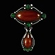 Otto Strange 
Friis. Art 
Nouveau Silver 
Brooch with 
Amber and Green 
Agate. 
Designed and 
crafted ...