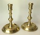 Pair of Danish 
brass 
chandelliers, 
Næstved type, 
18/19. C. Round 
foot with 
profiled stem. 
...