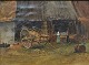 Danish artist 
(19th century): 
Scene from a 
farm. Probably 
Brittany. 
France. Oil on 
paper / ...