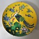 Japanese 
porcelain dish, 
20th century. 
Hand-painted, 
polycrom 
decorated with 
birds and 
flowers. ...
