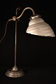 Old French desk 
lamp in the 
metal / brass 
with lampshade 
in glass, gray 
painted on the 
outside ...