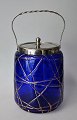 German bisquit 
bucket, 1900. 
Jugend. Cobalt 
blue glass with 
gilding. Handle 
and lid in 
nickel. ...