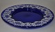 Large cobalt 
blue glass 
dish, 19th 
century with 
enamel 
decoration with 
rococo 
patterns. ...