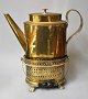 Danish coffee 
pot and 
brazier, 19th 
century.  
Brazier with 
pierced edge, 
lion feet and 
handle. ...