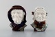 Michael 
Andersen 
Ceramics from 
Bornholm.
A pair of 
heads, national 
costume, hand 
...
