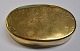 Tobacco box of 
brass, oval, 
18th century. 
Netherlands. 
Decorations on 
lids with 
poppies. L: 
11.5 ...