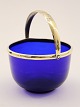 Blue sugar bowl 
with brass 
mounting 19th 
century. No. 
394370