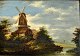 English artist 
(18/19 
century): A 
windmill. Oil 
on oak panel. 
Later signed: 
John Constable 
(1776 ...