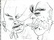 Jon Gislason 
(1955-): Two 
angry men. 
Watercolor on 
paper. Sign: 
Jon Gislason 
98, (1998). 24 
x 35 ...