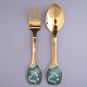 A. Michelsen 
christmas 
spoon.
Lars Bo for A. 
Michelsen; A 
set with a 
christmas spoon 
and fork ...