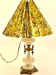 19th century 
French opaline 
oil lamp with 
brass mounting 
later changed 
to electric. 
height 60 ...