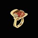 14k Gold 
Cocktail Ring 
with Citrine 
and Diamonds 
0,16 ct.
Stamped with 
585.
Size 51 mm - 
US 5½ ...