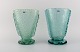 Karin Hammar 
for Stockholm 
Glasbruk. A 
pair of vases 
in turquoise 
mouth blown art 
glass. Late ...