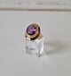 Vintage ring in 
14 kt gold with 
large amethyst 
Stamp: 585, 99 
and master 
stamp. 
Size: 56
