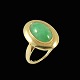 14k Gold Ring 
with Jade.
Stamped 585.
Size 60 mm - 
US 9 - UK U - 
JPN 20.
1,7 x 2,5  cm. 
/ ...