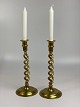 Pair of large, 
antique 
twisted, brass 
candlesticks 
(Open Barley 
Twist) from 
Great Britain 
in a ...