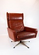 An armchair 
upholstered in 
red-brown 
Elegance 
leather, a 
timeless symbol 
of Danish 
design from ...