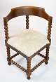 Armchair in 
polished oak 
and upholstered 
with light 
fabric, in 
great antique 
condition from 
the ...