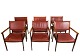 A set of six 
armchairs, 
model PJ 412, 
designed by the 
renowned Ole 
Wanscher and 
manufactured by 
...