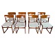A set of eight 
teak dining 
chairs with 
light fabric, a 
beautiful 
example of 
Danish design 
from ...