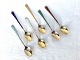 Gold-plated 
sterling 
silver, 
Espresso 
spoons, 9.5cm 
long, With 
colored enamel, 
Stamped: Ela 
...