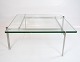 Coffee table, 
model PK61, of 
glass and 
stainless steel 
designed by 
Poul Kjærholm 
and ...