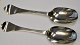 A pair of rat 
tail spoons. 
Danish silver 
1744. With rat 
tail and 
cartouche in 
the form of ...