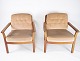 This set of 
Easy chairs in 
polished wood 
and cushions in 
velor, from the 
1960s, is a 
beautiful ...
