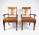 A pair of 
antique 
armchairs of 
dark wood and 
wool fabric, in 
great condition 
from the 1930s.
H ...