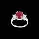 Nine Jewels - 
Denmark.14k 
White Gold Ring 
with Ruby 
2.98ct and 
Diamonds. Total 
0,97 ...