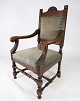 Armchair of 
walnut and 
upholstered 
with dark green 
fabric, in 
great antique 
condition from 
the ...