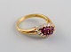 Scandinavian 
jeweler. Ring 
in 18 carat 
gold adorned 
with diamonds 
and purple 
stones. 
Mid-20th ...