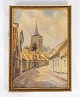 Oil painting 
with city motif 
and gilded 
frame, with 
unknown 
signature from 
the 1890s. 
49 x ...