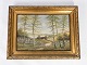 Oil painting 
with nature 
motif and with 
gilded frame 
from the 1930s.
64 x 84 x 4.5 
cm.